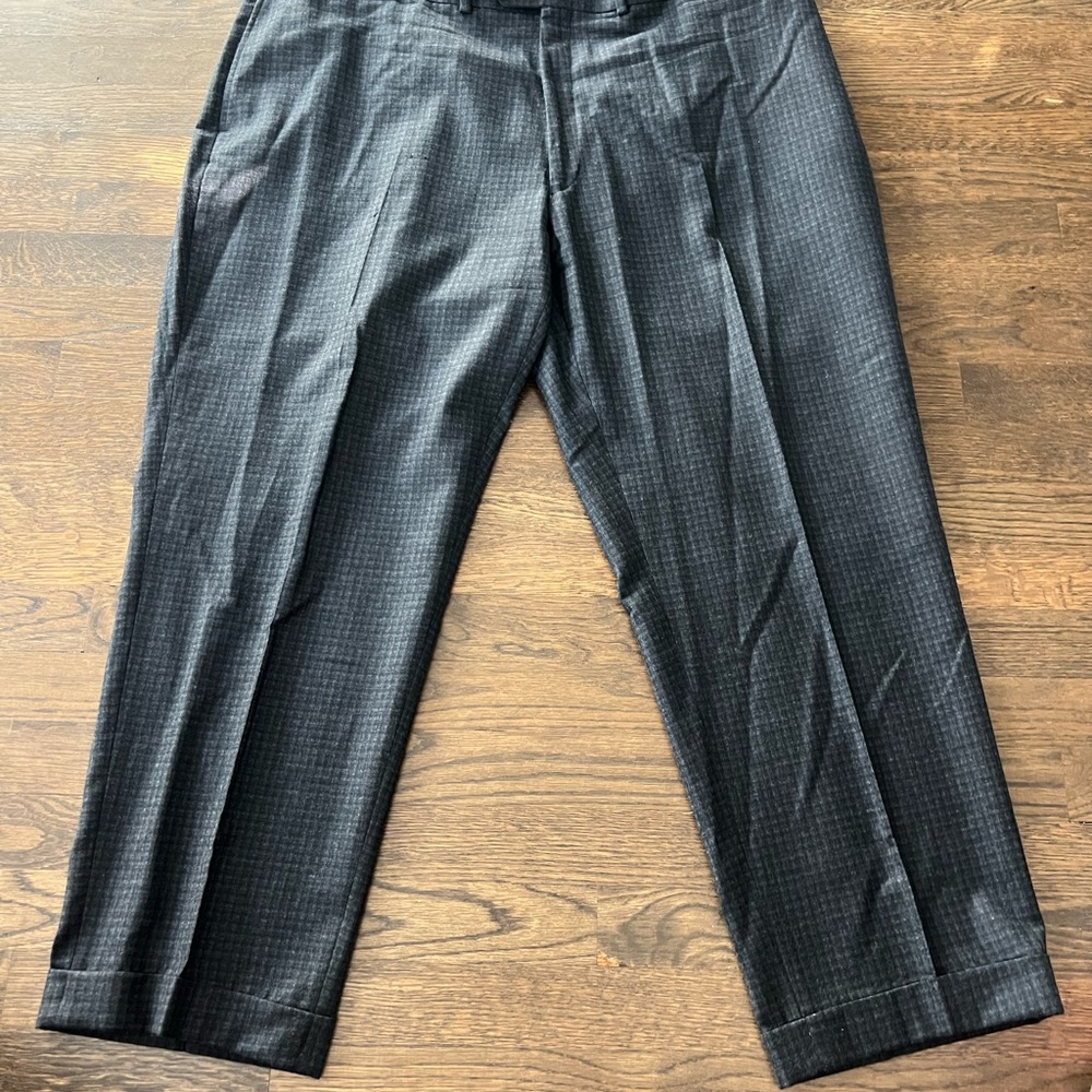 Men's Calvin Klein Black Checkered Dress Pants